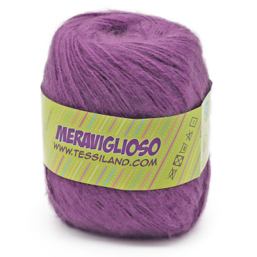 Meraviglioso microfibra de acrílico cardado ovillo 100g Prugna