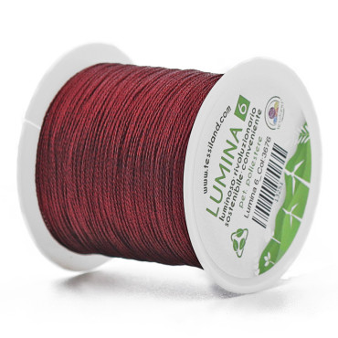 Filato per Bijoux Lumina 6 per Uncinetto Bordeaux 3676
