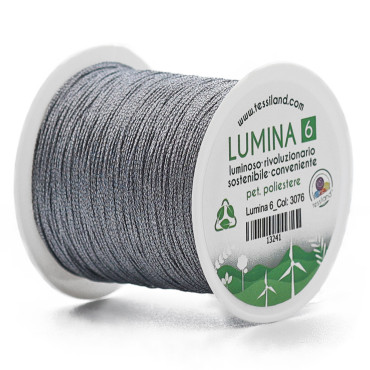 Filato per Bijoux Lumina 6 per Uncinetto Grigio 3076