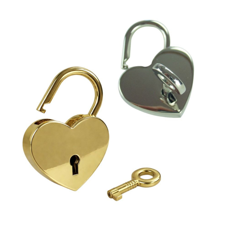 Chiusura a lucchetto cuore con chiave per borse