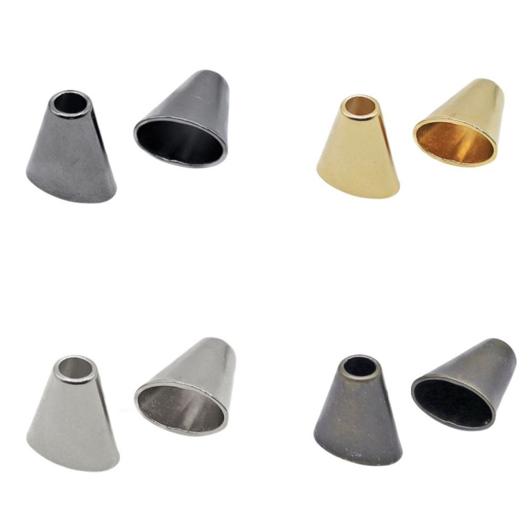 Coprinodi schiacciati conici in metallo made in Italy 2pz