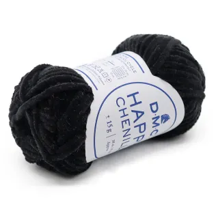 Happy Chenille ciniglia per amigurumi gomitolo 15g Nero