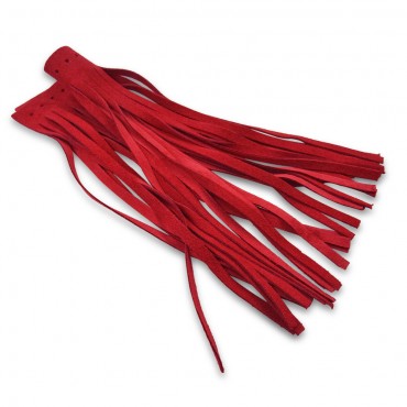 Frangia in vera pelle per decorazioni borse con fori 2pz Fragola