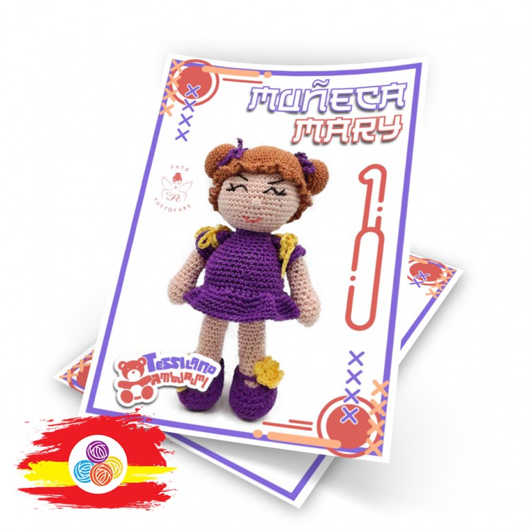 Patrón Tutorial Amigurumi Mary. PDF descargable