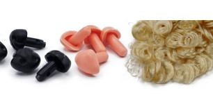 noses and hair for amigurumi