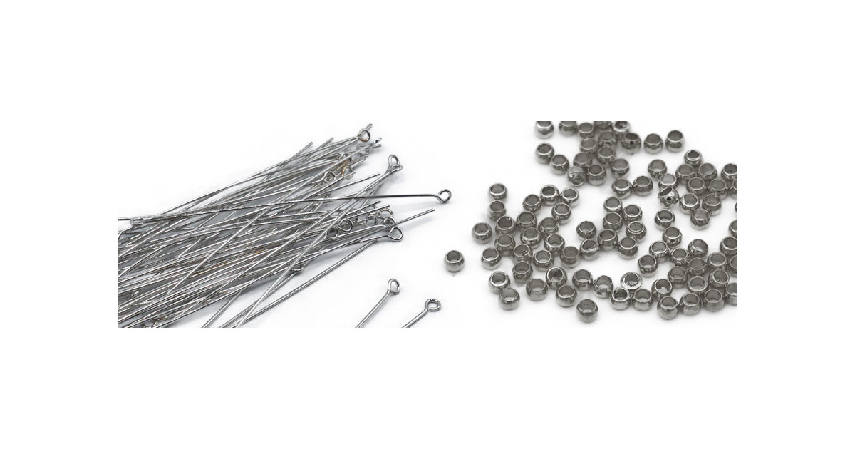 headpins and crimp beads