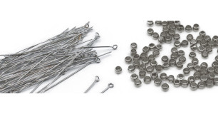 headpins and crimp beads