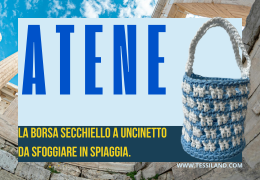 Atene la borsa secchiello a uncinetto da sfoggiare in spiaggia