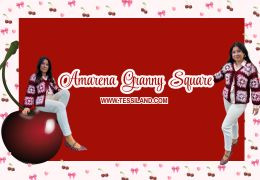 Amarena, il cardigan realizzato a uncinetto con la tecnica granny square.