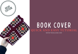 Granny crochet book cover: handmade gift idea for book lovers.
