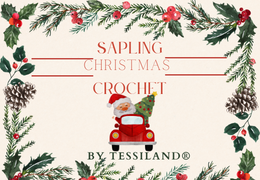 Crocheted Christmas tree package toppers.