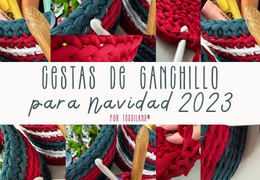 Canastas para tejer a ganchillo para Navidad.