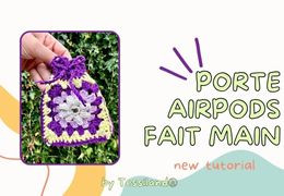 Handmade AirPods case. A cool and easy-to-make creative crochet project.