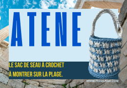 Athenes, le sac seau au crochet a exhiber sur la plage