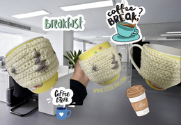 Tutorial Uncinetto: Come realizzare un copri tazza da ufficio fatto a mano.